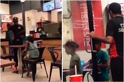 Waiter asks homeless kids sitting at a restaurant to leave