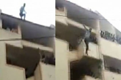 WATCH: 21 year old youth who jumped from building in Gujarat