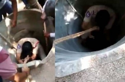 WATCH: Police jumps into 60 feet deep well and rescues 2 labourers