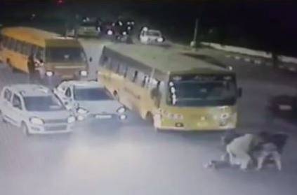 Watch video Bus knocks down traffic cop at Chandigarh