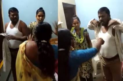 Wives beats her husband over cheating at Kamareddy