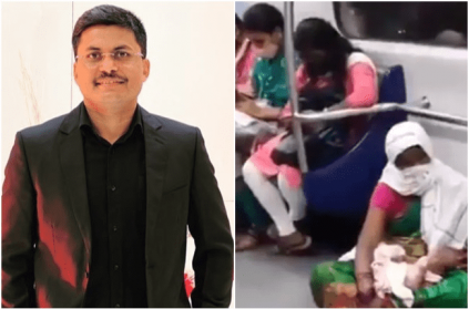 Woman with baby sits on the floor in metro video goes viral