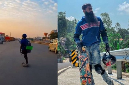 youth travel on skating board from kanyakumari to kashmir passed away