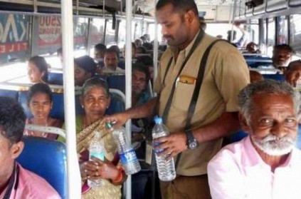 Govt Bus conductor gives free water Service to passengers goes viral