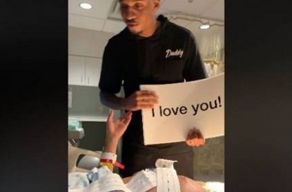 caring husbands act goes viral during his wife delivery