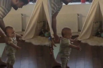little guy takes his first steps and he is so proud video viral