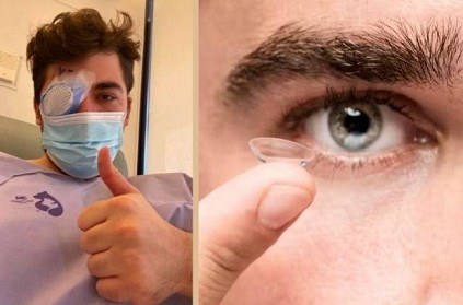 parasites cause a man eye blind after he sleeps with contact lense