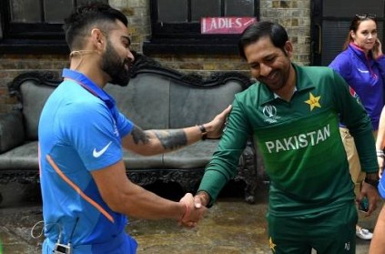 Captain Kohli and Pakistani Captain Sarfraz Ahmed greetings each other
