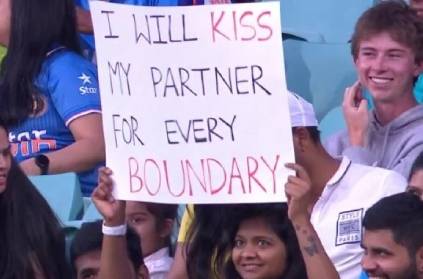 girl with banner during ind vs aus match gone viral