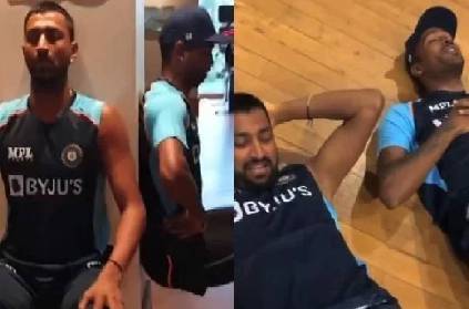 hardik pandya takes on brother krunal in a gym face off