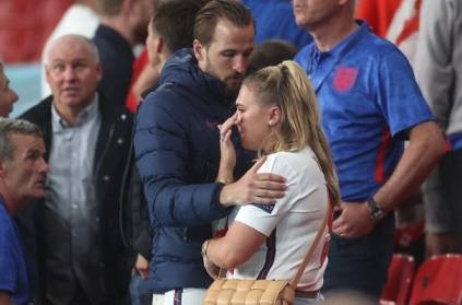 Harry Kane comforts heartbroken wife Katie after she bursts into tears