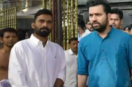 Indian cricket players rohit and dinesh visit tirupati temple