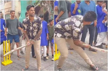 Indian Star Batsmen Surya Kumar yadav playing street cricket