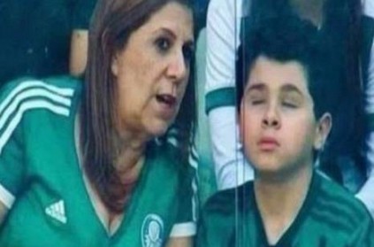 mother explains her visually impaired son in WC2019