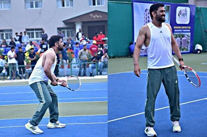 MS Dhoni playing tennis pic gone viral among fans