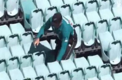 Players fetch ball from stands as coronavirus scare sees empty