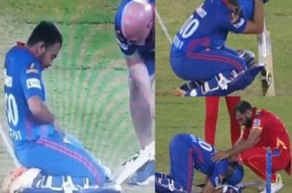 prithvi shaw looks into pants and smiles after hit on crotch