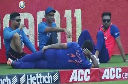 Rishabh Pant lying on the cricket ground pic goes viral