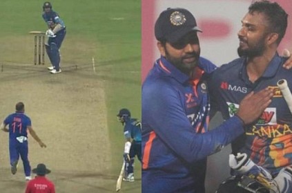 Rohit sharma withdraws wicket appeal after mankad for dasun shanaka
