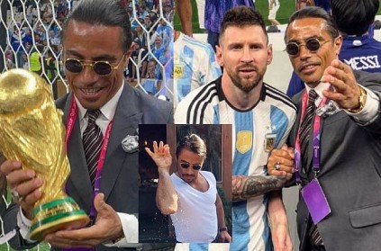 Salt Bae with argentina trophy in fifa world cup photo viral