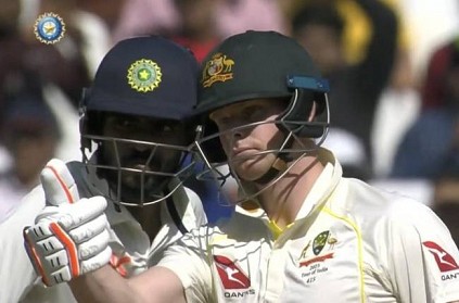 Steve Smith Thumbs up to ravindra jadeja after his delivery