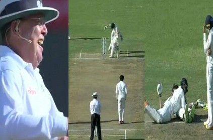 umpire starts to laugh after indian players appeal throwback