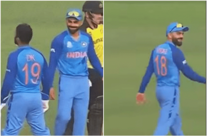 Virat Kohli laughing on DK reaction over Arshdeep wild throws