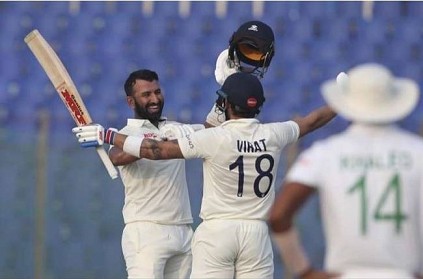 Virat Kohli Reaction on Pujara scored 100 against Bangladesh