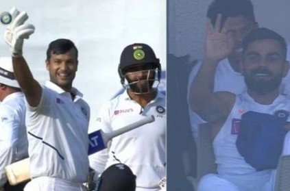 Virat Kohli wants triple hundred from Mayank using hand gestures