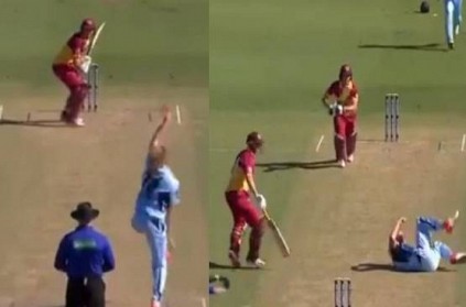 WATCH: Australian bowlers narrow escape after batsman smashes shot