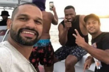 WATCH: Shikhar Dhawan enjoy downtime with Windies stars in open water