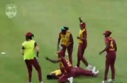 WATCH: Two West Indies cricketers collapse on the field