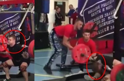 Weight lifter breaks his legs while lifting the 250 kg weight