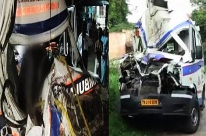 2 dead in ambulance private bus accident in Kanchipuram