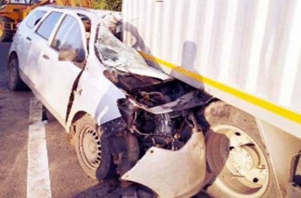 45 year old woman died in car and lorry accident near tindivanam