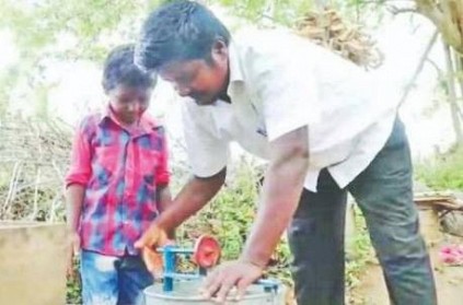 5 Year old boy Helping his Father learn Bee Business