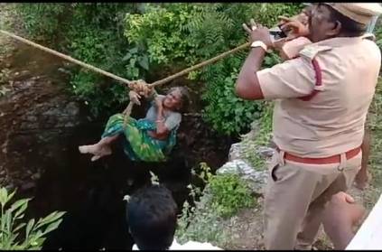 60 years old lady rescued from the well after 2 days