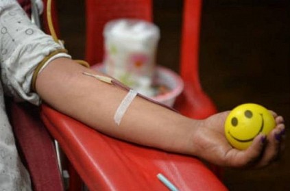 63 persons donate blood for save child\'s life in Madurai