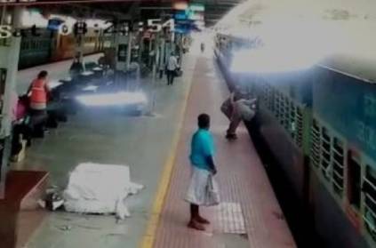 A passenger who fell from train in coimbatore rescued