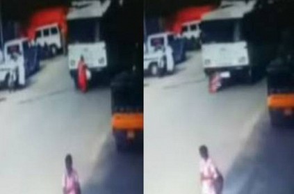 A woman died for accident by Police van in coimbatore