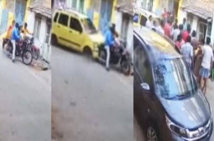 Accident CCTV Video Woman Injured As Car Rams Into Parked Bikes