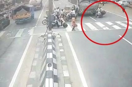 accident in chennai 2 heavy injured cctv footage released