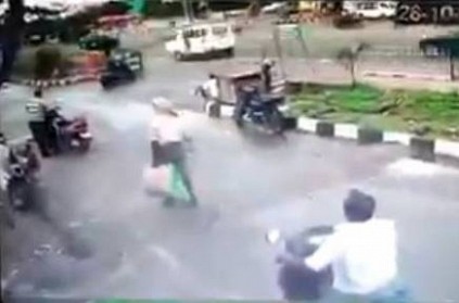 accident near chengalpattu car clashes with 2 wheeler