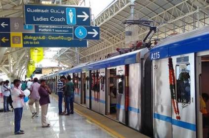Action on pasting posters in metro train sets in chennai