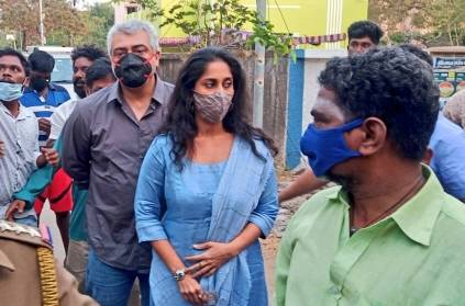 Actor Ajith black and red mask created a big talk in the social media