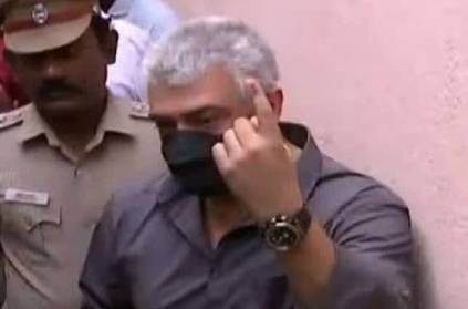 Actor Ajith Kumar and his wife Shalini casted their Vote