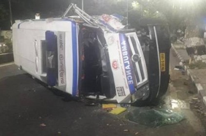 Ambulance collides with road accident in Chennai