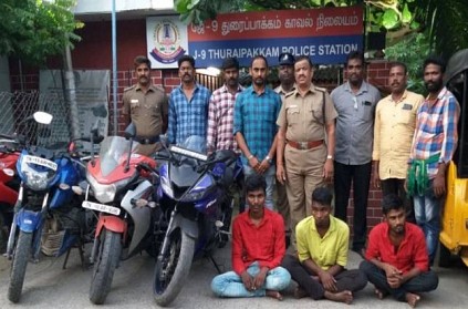 Bike thiefs arrested by police near Thoraipakkam in Chennai