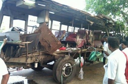 bus from chennai to thanjavur gets accident near by ariyalur
