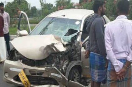 car and container lorry accident man died near sulur